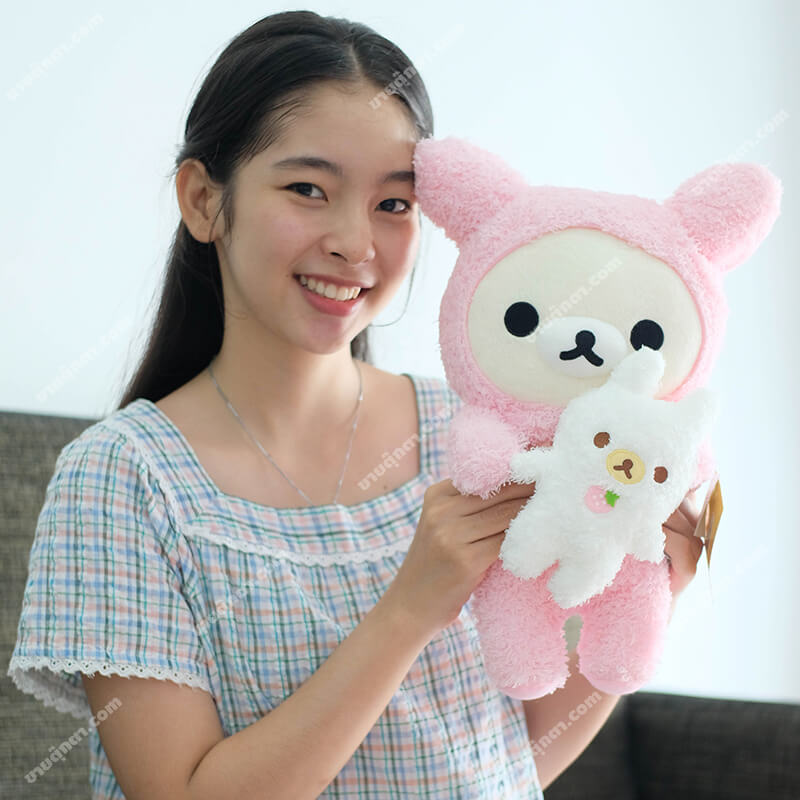 3013 Korilakkuma 40 cm Rabbit Pink - human2 ตุ๊กตาโคริลัคคุมะ ชุดกระต่ายสีชมพู Korilakkuma Pink Rabbit จากเรื่องริลัคคุมะ Rillakkuma