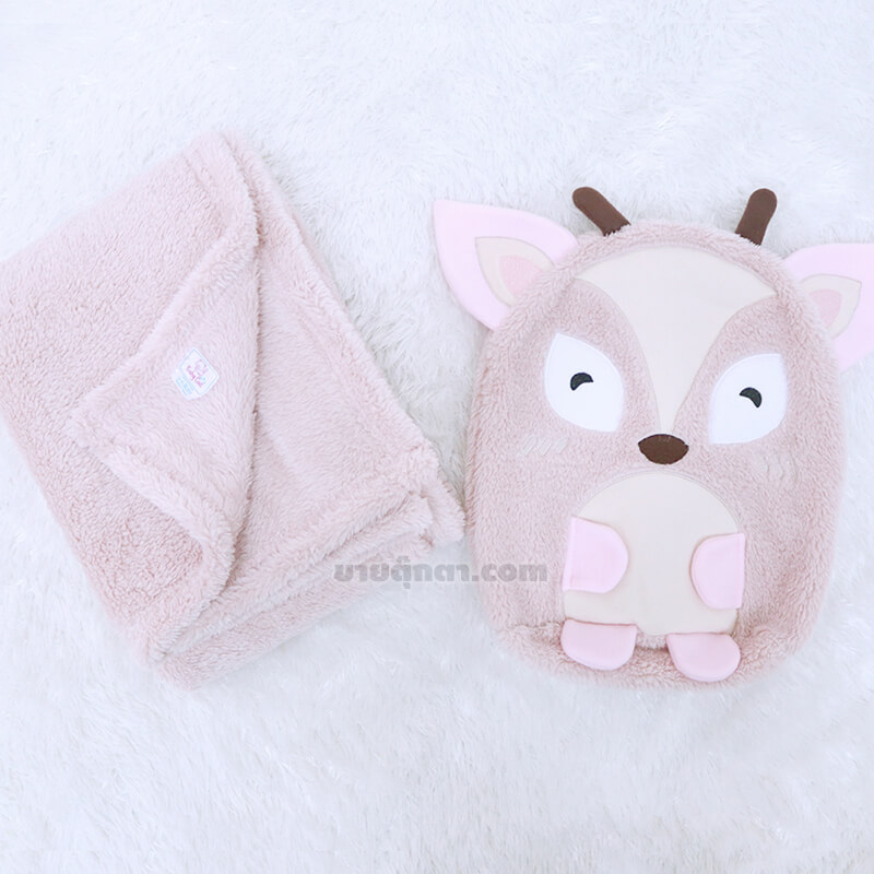 6301 Deer Pillow Blanket - group ตุ๊กตาผ้าห่ม กวาง / Pink Deer Pillow and Blanket
