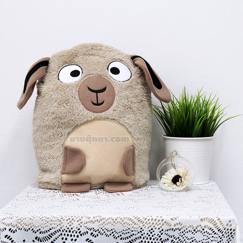 6304 Goat Pillow Blanket - front2 ตุ๊กตาผ้าห่ม แพะ / Brown Goat Pillow and Blanket