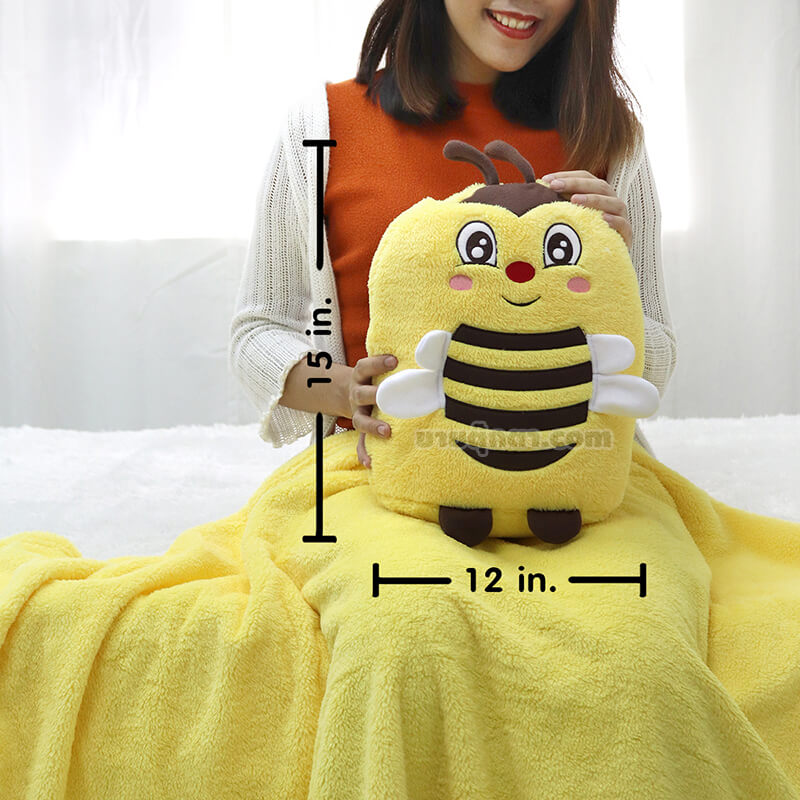 6306 Bee Pillow Blanket - human3 ตุ๊กตาผ้าห่ม ผึ้ง / Baby Bee Pillow and Blanket