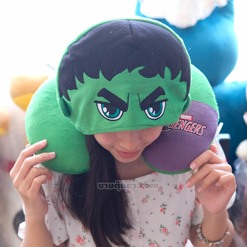 2018 Marvel Neck Pillow - Hulk3 หมอนรองคอ ฮัค / Hulk จากเรื่องอเวนเจอร์ส Avenger Endgame ของค่าย มาร์เวล Marvel