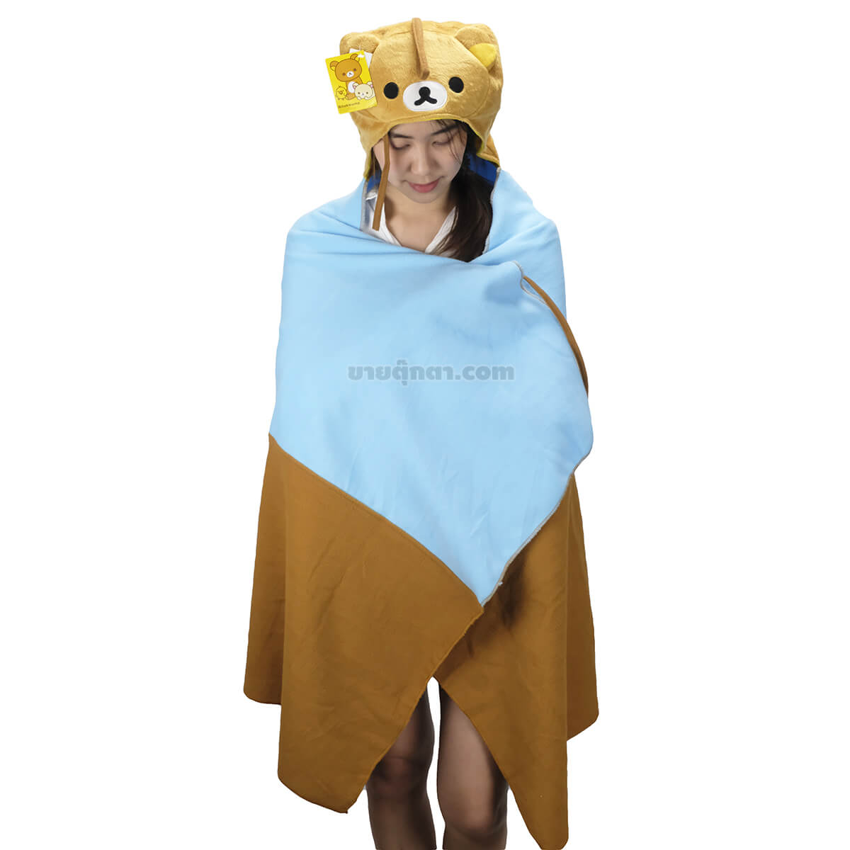 3047 Rilakkuma Blanket with Hood - kuma1 ผ้าห่มฮู้ด ริลัคคุมะ / Rilakkuma Blanket