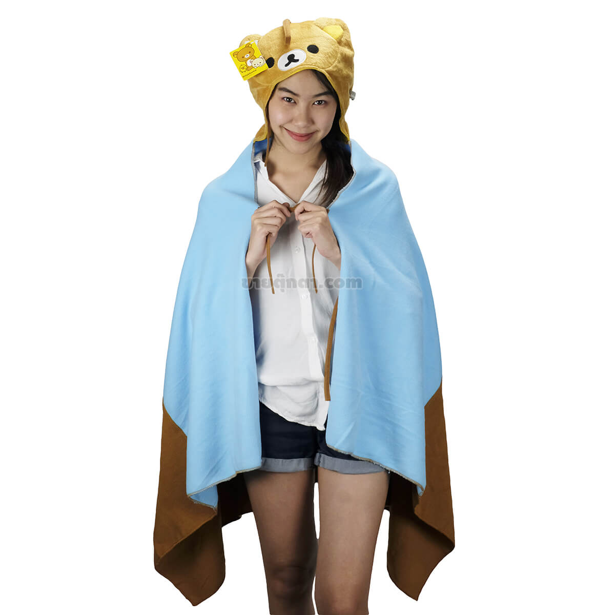 3047 Rilakkuma Blanket with Hood - kuma4 ผ้าห่มฮู้ด ริลัคคุมะ / Rilakkuma Blanket