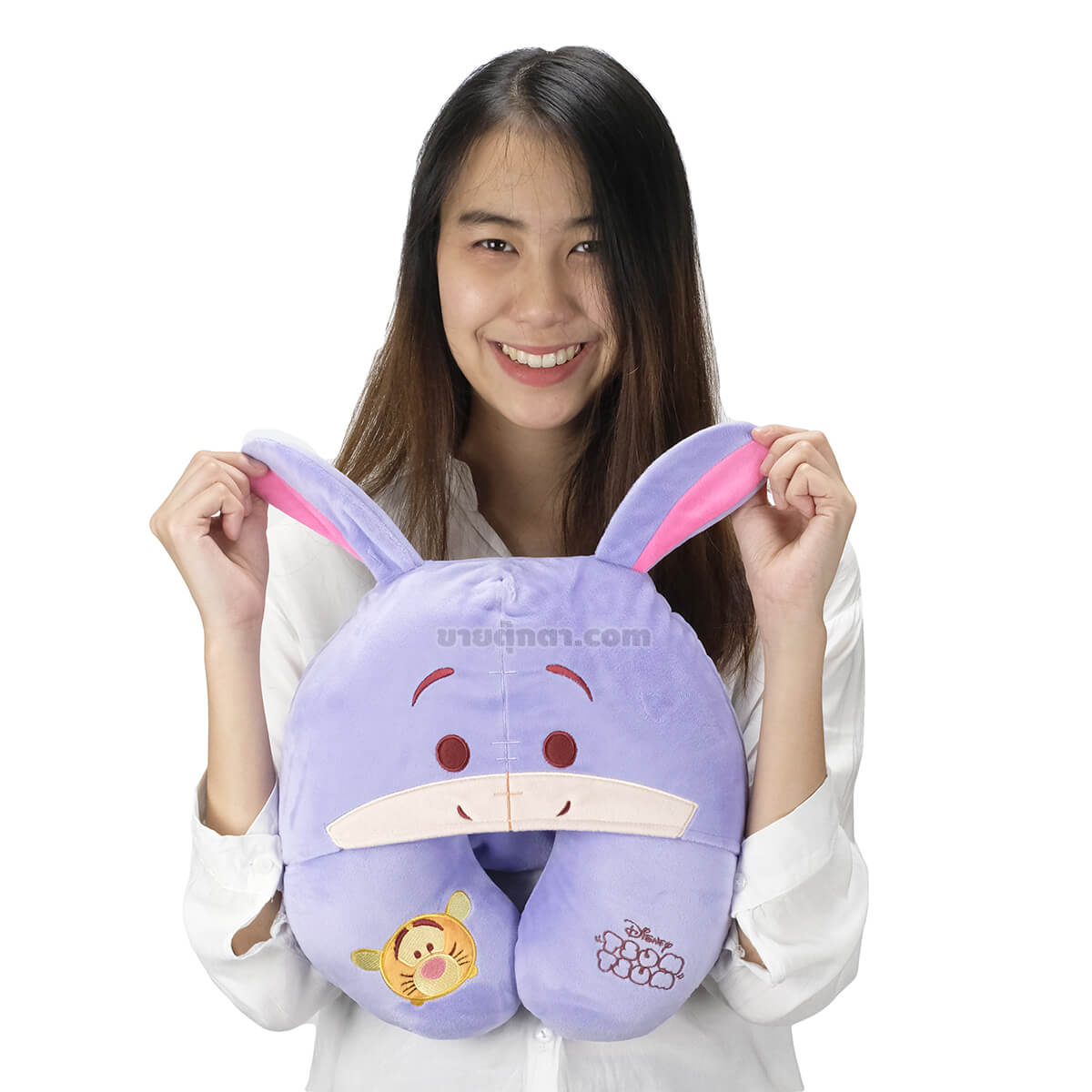 5225 Eeyore Tsum Tsum - Neck Pillow - human1 หมอนรองคอ อียอร์ แบบมีฮู้ด / Eeyore Tsum Tsum Neck Pillow จากเรื่องวินนี่เดอะพูห์ Winnie the pooh ของค่าย ดิสนีย์ Disney